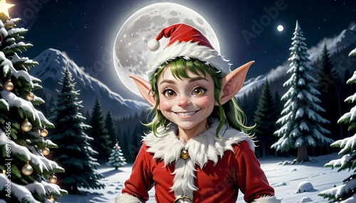 Santas elf, cristmas girl