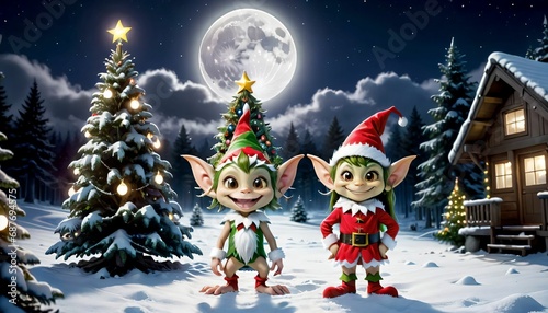Santas elf, cristmas girl