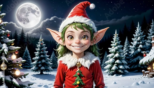 Santas elf, cristmas girl