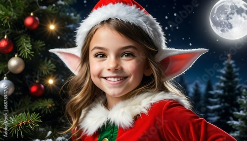 Santas elf, cristmas girl