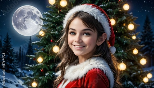 Santas elf, cristmas girl