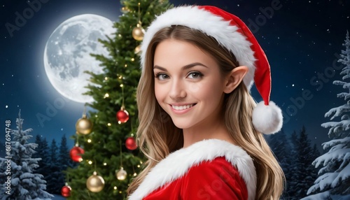 Santas elf, cristmas girl