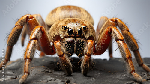 Closeup female of Spider Tarantula in threatening position. generative ai