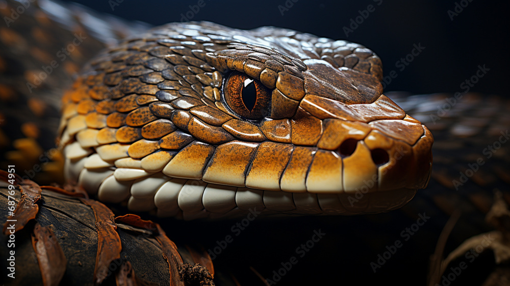 Closeup head of king cobra snake, closeup head king cobra with natural ...