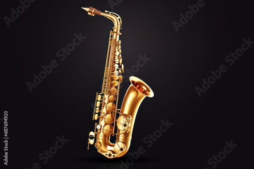 Saxophone icon on white background 