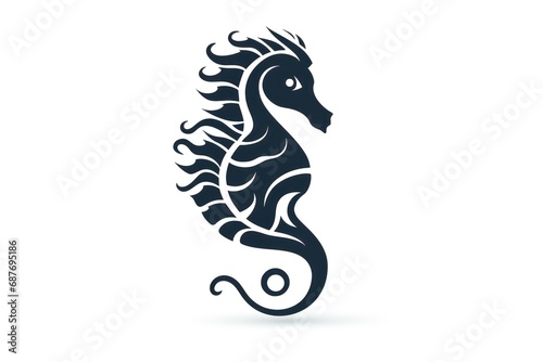 Seahorse icon on white background 