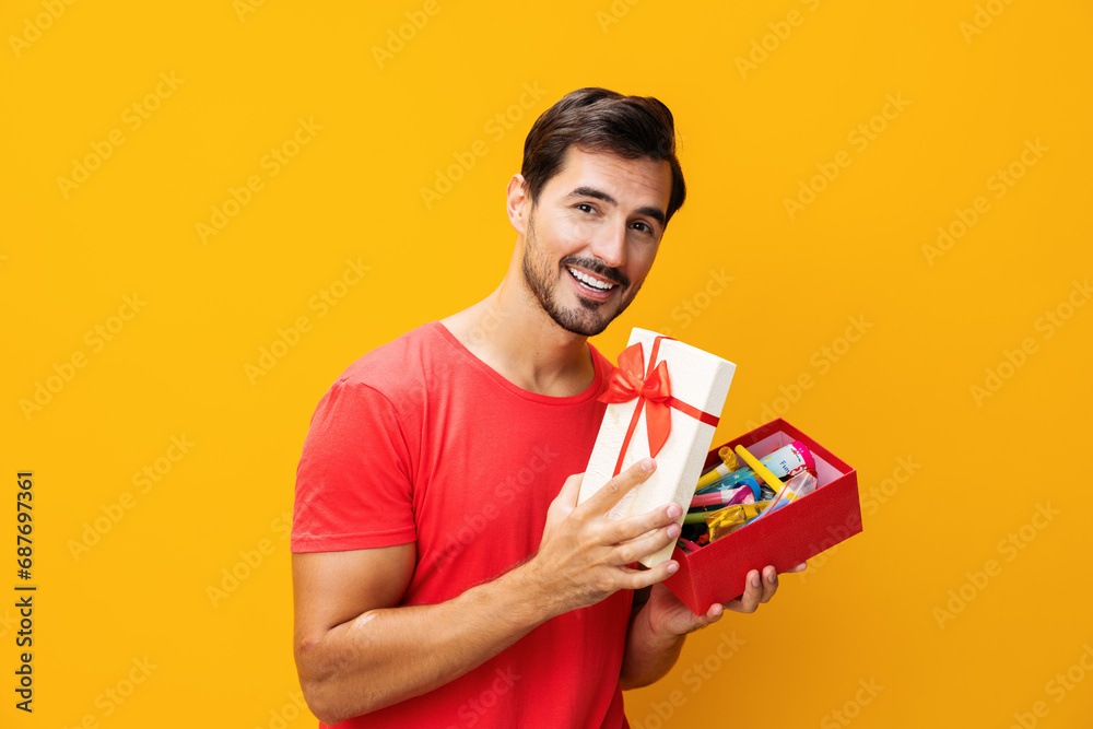Box man guy celebrate valentine christmas present birthday male surprise gift Box man guy celebrate valentine christmas present birthday male surprise gift