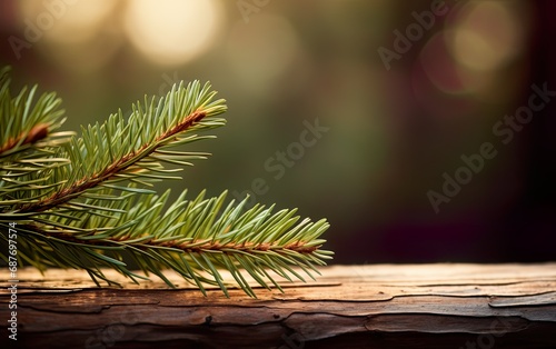 Pine depth of field with background.