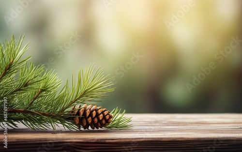 Pine depth of field with background.