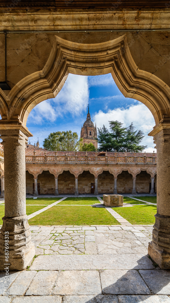 Courtyard of the Minor Schools of the University of Salamanca in Spain.