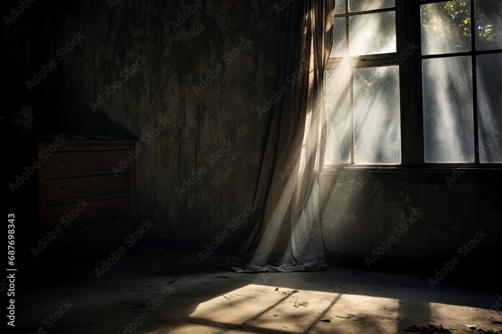 Light through a window in a dark room Light through a window in a dark room
