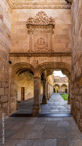 Courtyard of the Minor Schools of the University of Salamanca in Spain. photo