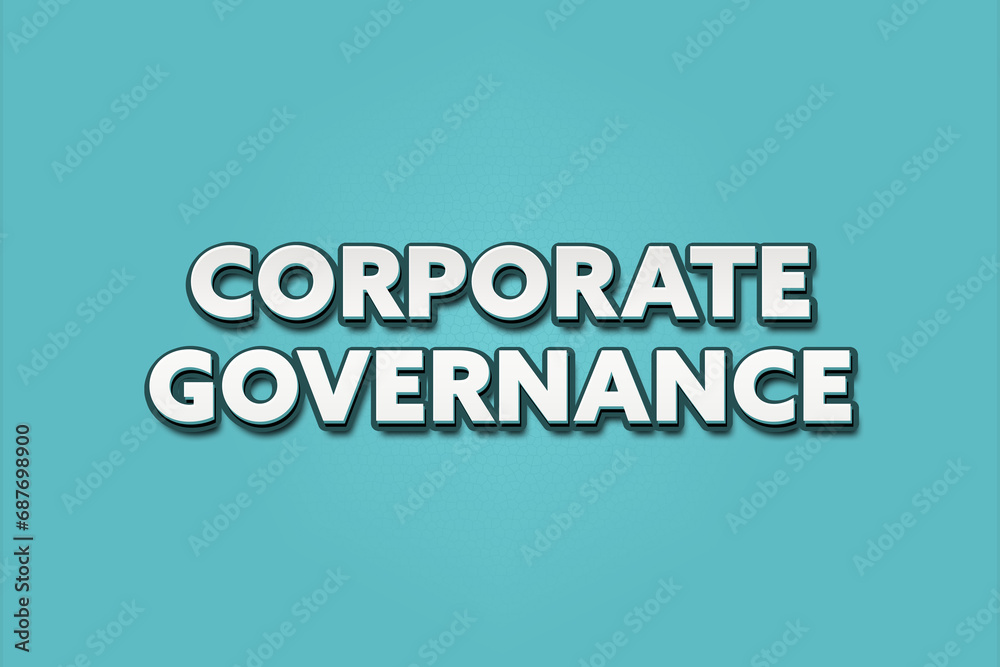Fototapeta premium Corporate Governance. A Illustration with white text isolated on light green background.