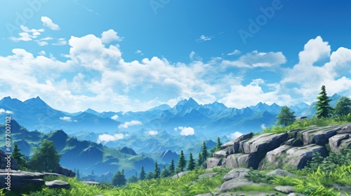 Blue sky with mountains UHD wallpaper