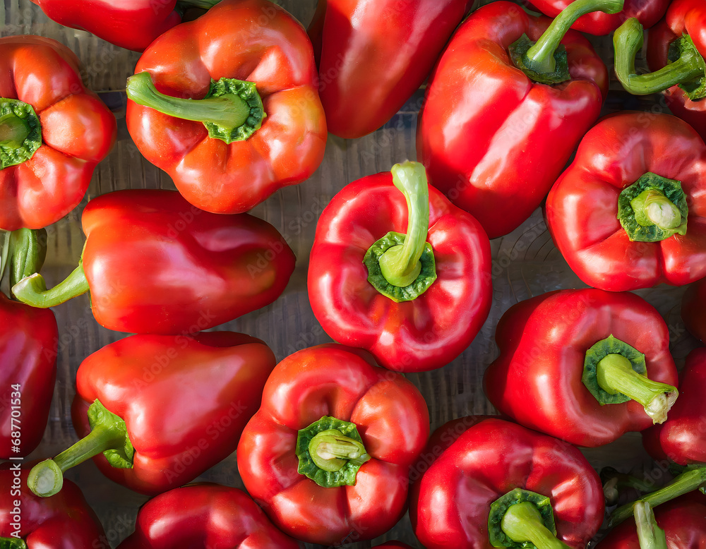 Full frame shot of red bell peppers