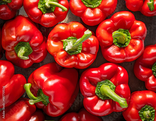 Full frame shot of red bell peppers