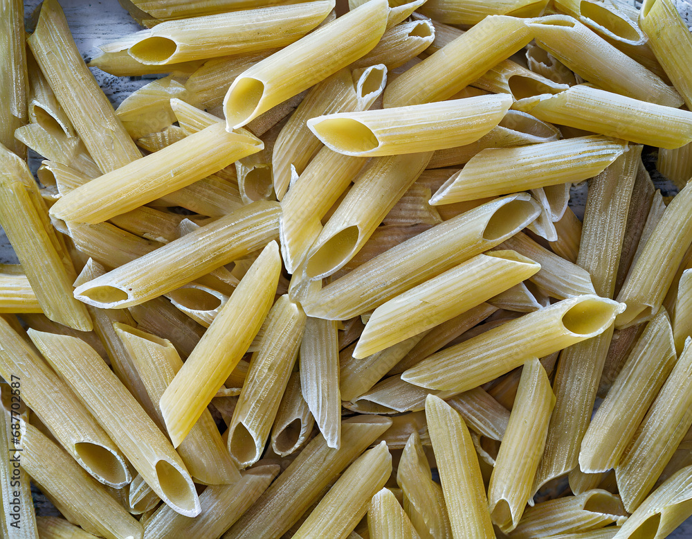 Full frame shot of pasta penne Full frame shot of pasta penne