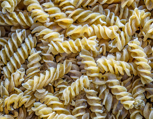 Full frame shot of fusilli pasta
