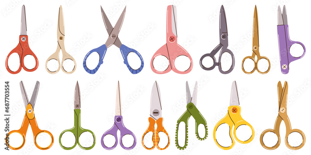 Set of Scissors with Sharp Stainless Steel Blades For Precise Cutting. Ergonomic Handles Provide Comfort Set of Scissors with Sharp Stainless Steel Blades For Precise Cutting. Ergonomic Handles Provide Comfort