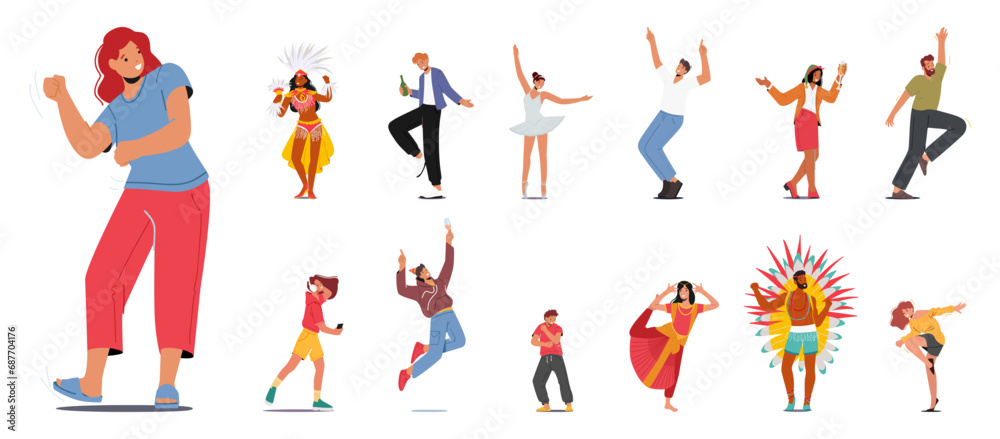 custom made wallpaper toronto digitalVibrant Energy Fills The Air As People Joyfully Dance, Moving To The Rhythm With Smiles And Laughter Vector Illustration