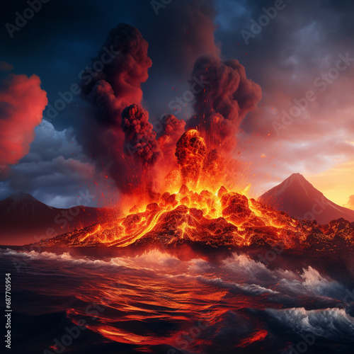 Erupting volcano. © DALU11