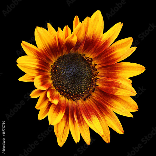 Sunflower is an annual plant native to the Americas. It possesses a large inflorescence  and its name is derived from the flower s shape and image which is often used to depict the sun