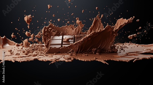 chocolate spash isolated transparecy UHD wallpaper photo