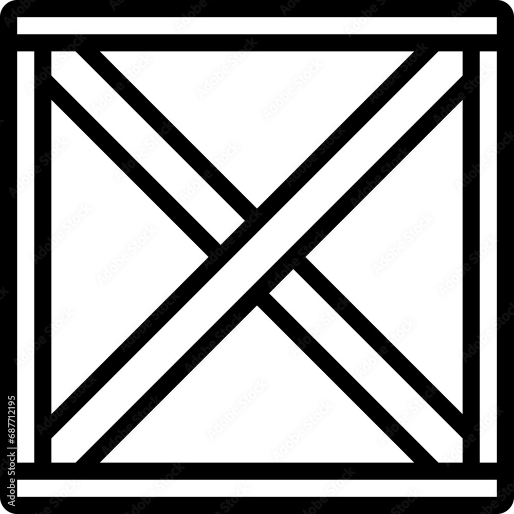 Wooden Delivery Crate Icon