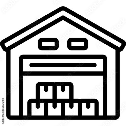 Parcel Warehouse Building Icon