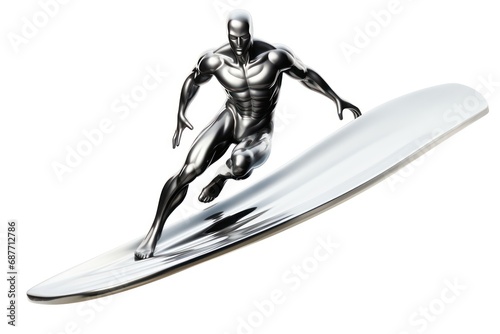 Silver Surfer icon on white background photo