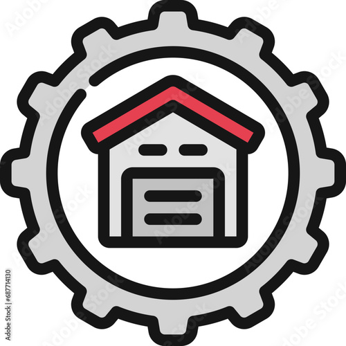 Warehouse Management Cog Icon