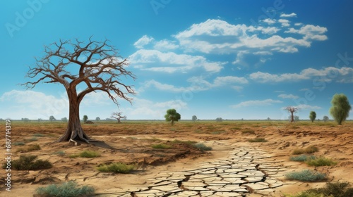 Climate change from drought to green growth UHD wallpaper