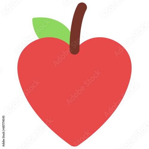Heart Shaped Apple Icon