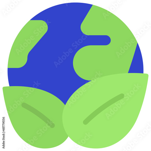 Green Leaves World Icon