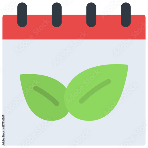 Vegetarian Day Calendar Leaves Icon