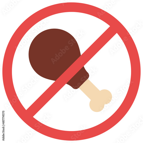 No Meat Sign Icon