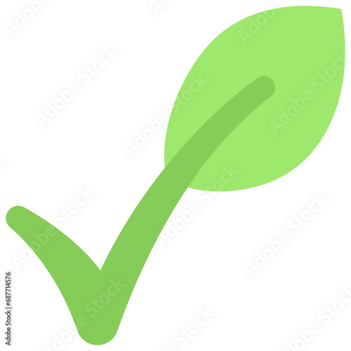 Green Leaf Check Mark Icon