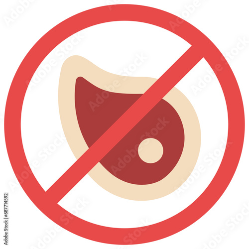 No Meat Sign Icon