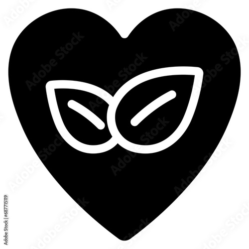 Heart With Leaves Icon