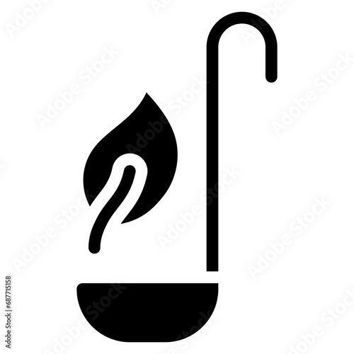 Ladle With Leaf Icon
