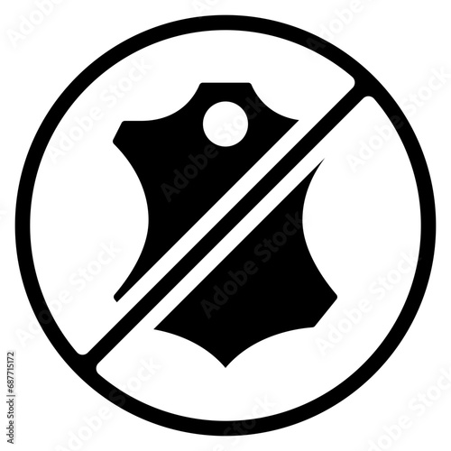 No Leather Sign Icon