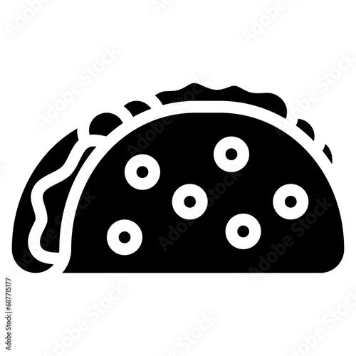Vegetarian Taco Food Icon