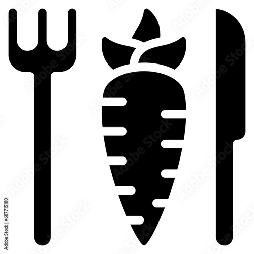 Cutlery With Carrot Icon