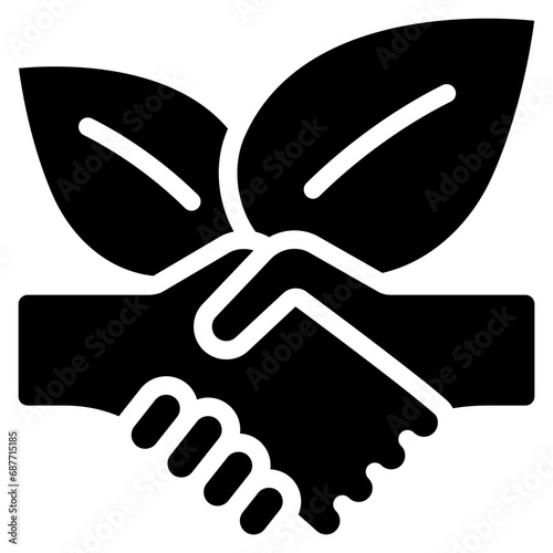Vegetarian Leaves Handshake Icon