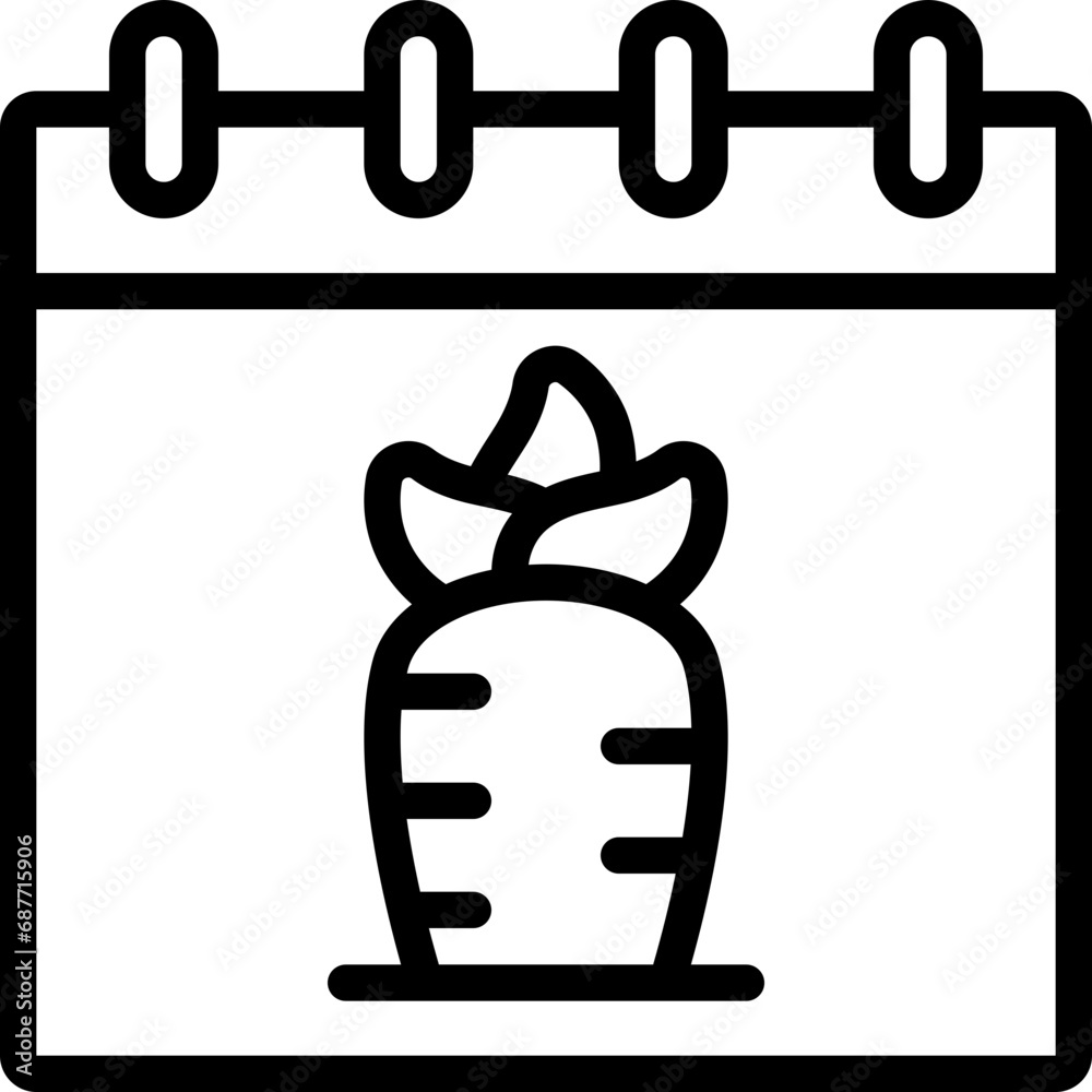 Vegetarian Day Calendar Icon Vegetarian Day Calendar Icon