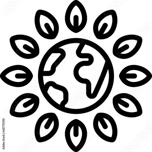 Globe With Leaves Cycle Icon