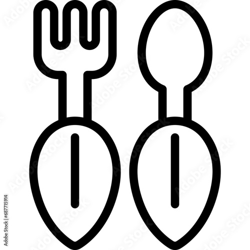 Green Leaves Cutlery Icon