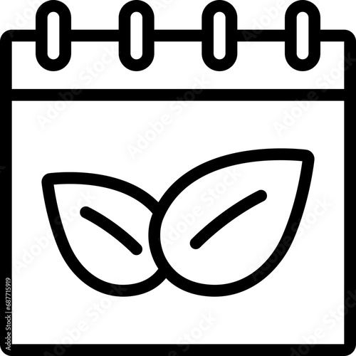 Vegetarian Day Calendar Leaves Icon