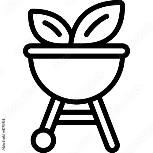 Vegetarian Barbeque Grill Icon