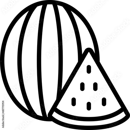 Watermelon With Slice Icon
